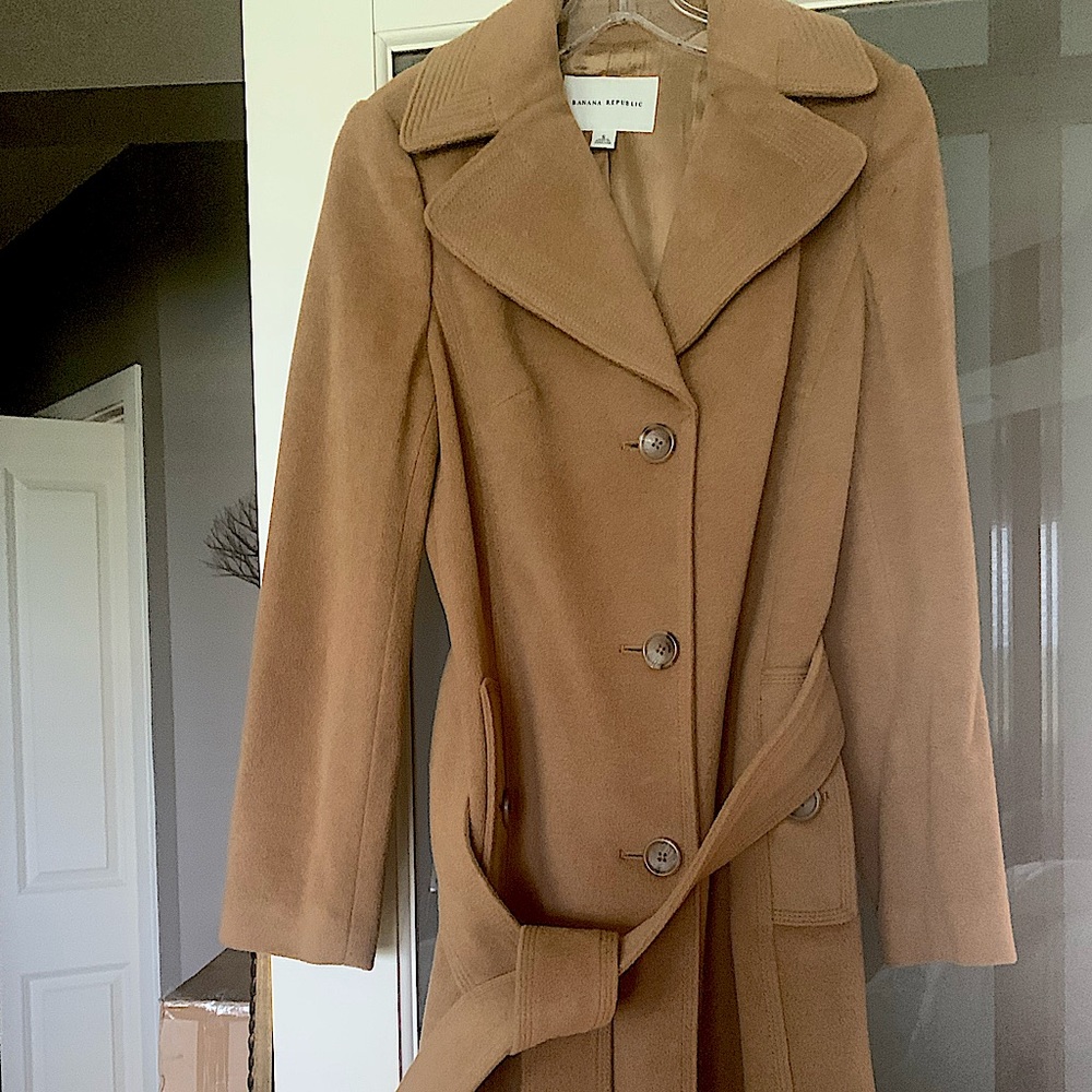Banana Republic wool blend belted coat.
